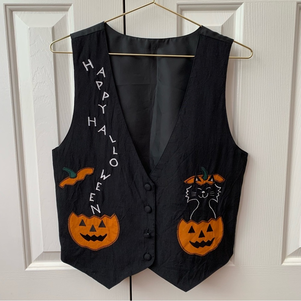 🐈‍⬛ Vintage 90s Silk Halloween Vest